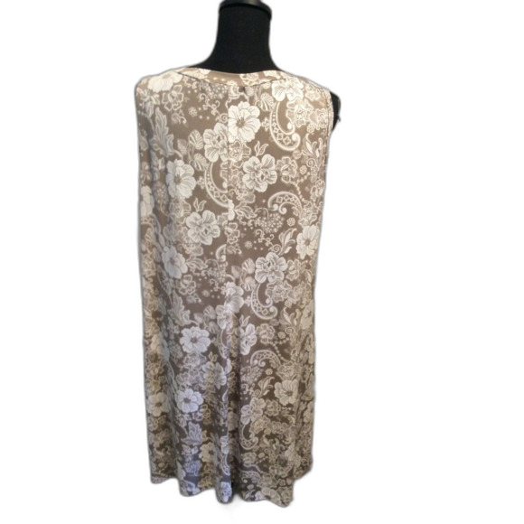 Cardalite Women's Plus size 2X Floral Overlay Gold Dress - Picture 2 of 5